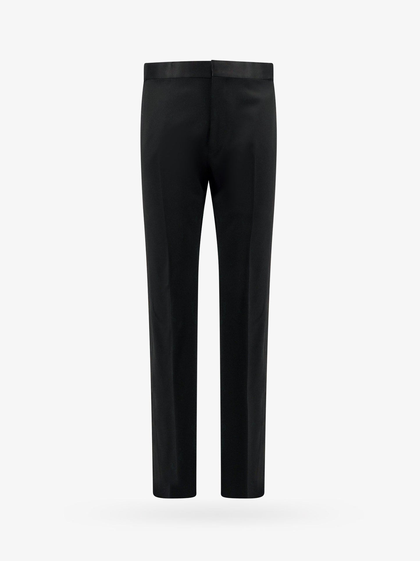 Virgin wool trouser with satin profiles