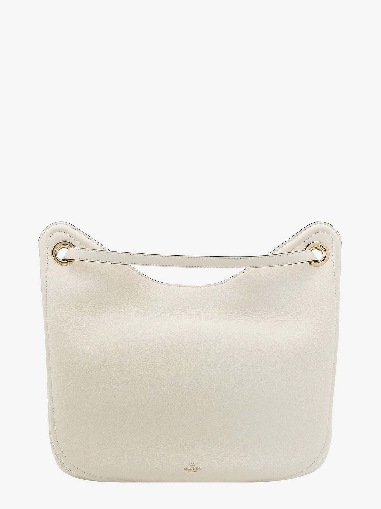 Leather shoulder bag with vlogo signature detail
