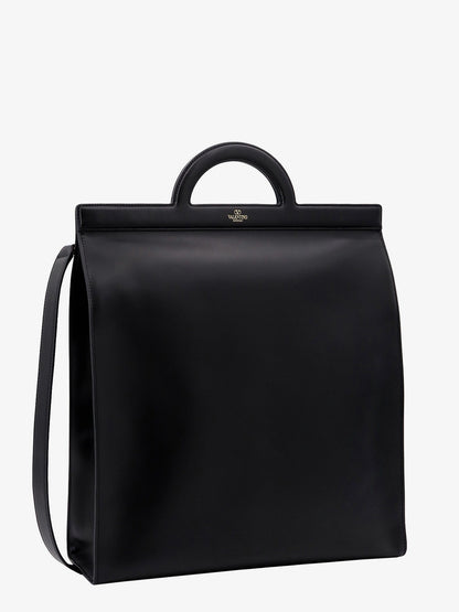 Leather handbag with frontal logo print thumbnail