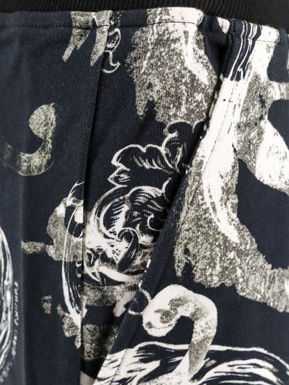 Cotton bermuda shorts with watercolor baroque print thumbnail