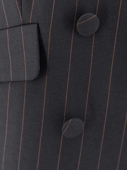 Double-breasted pinstriped blazer thumbnail