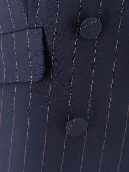 Double-breasted pinstriped blazer thumbnail