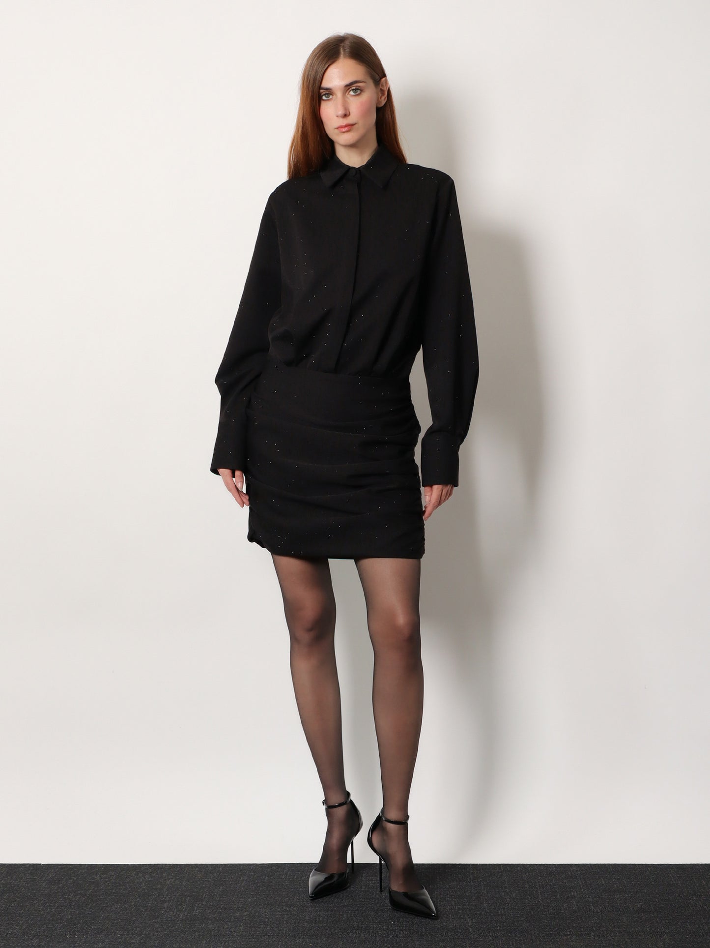 Dress with all-over rhinestones