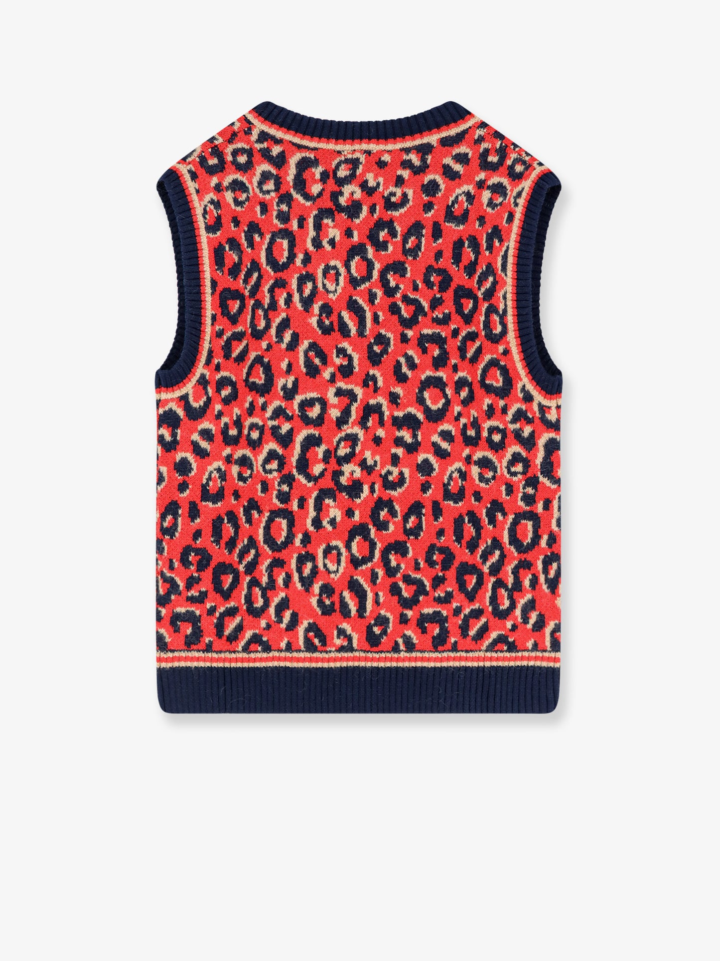 Wool blend sweater with animal print