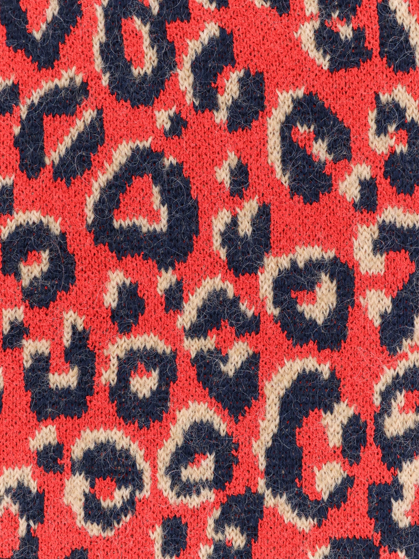 Wool blend sweater with animal print