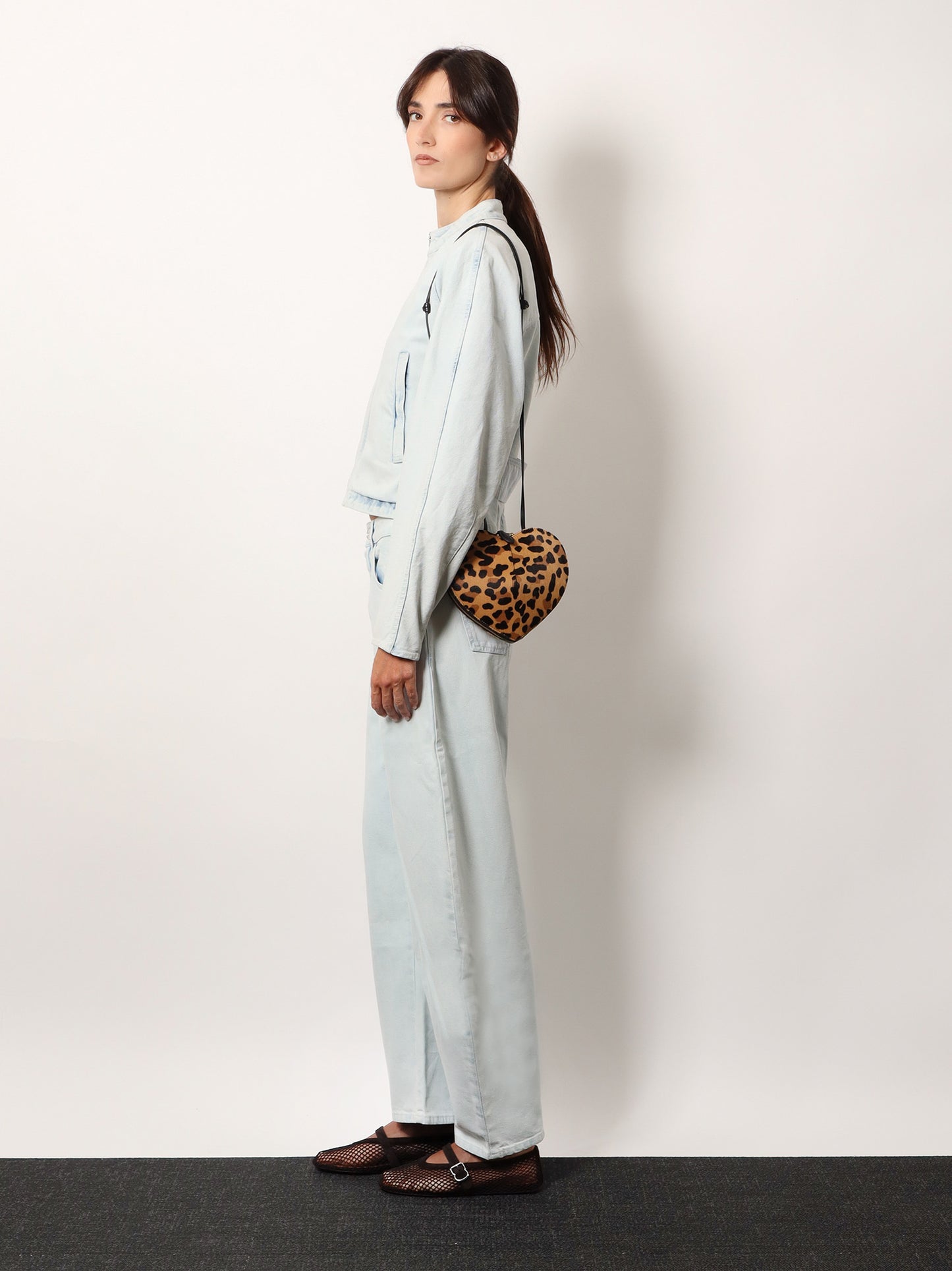 Le Coeur leopard haircalf shoulder bag