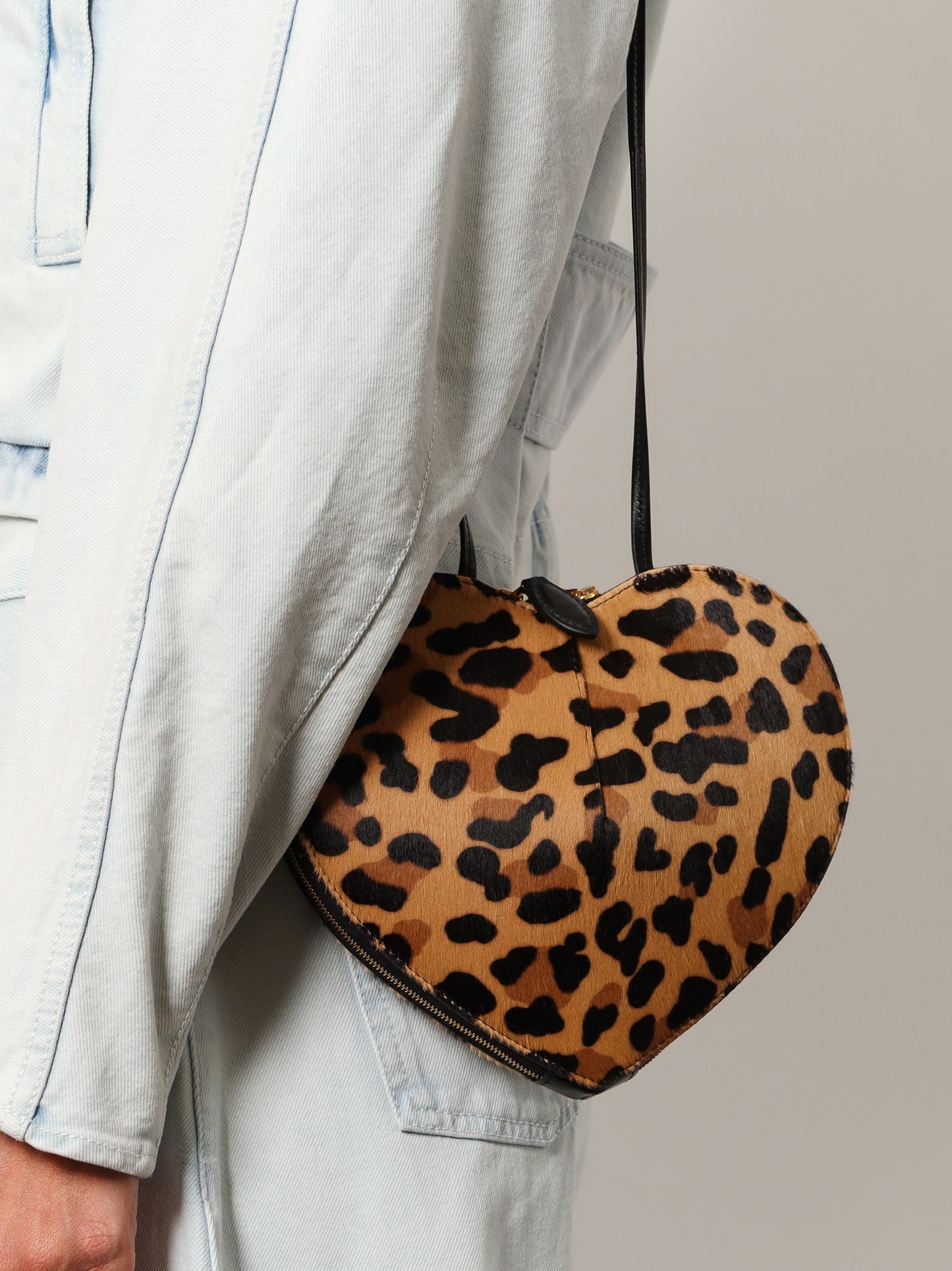 Le Coeur leopard haircalf shoulder bag