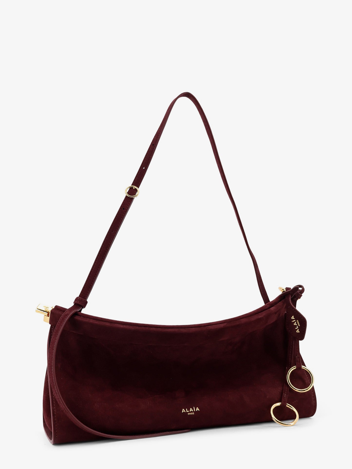 East West Medium suede shoulder bag