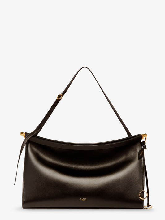 East West leather bag with engraved logo