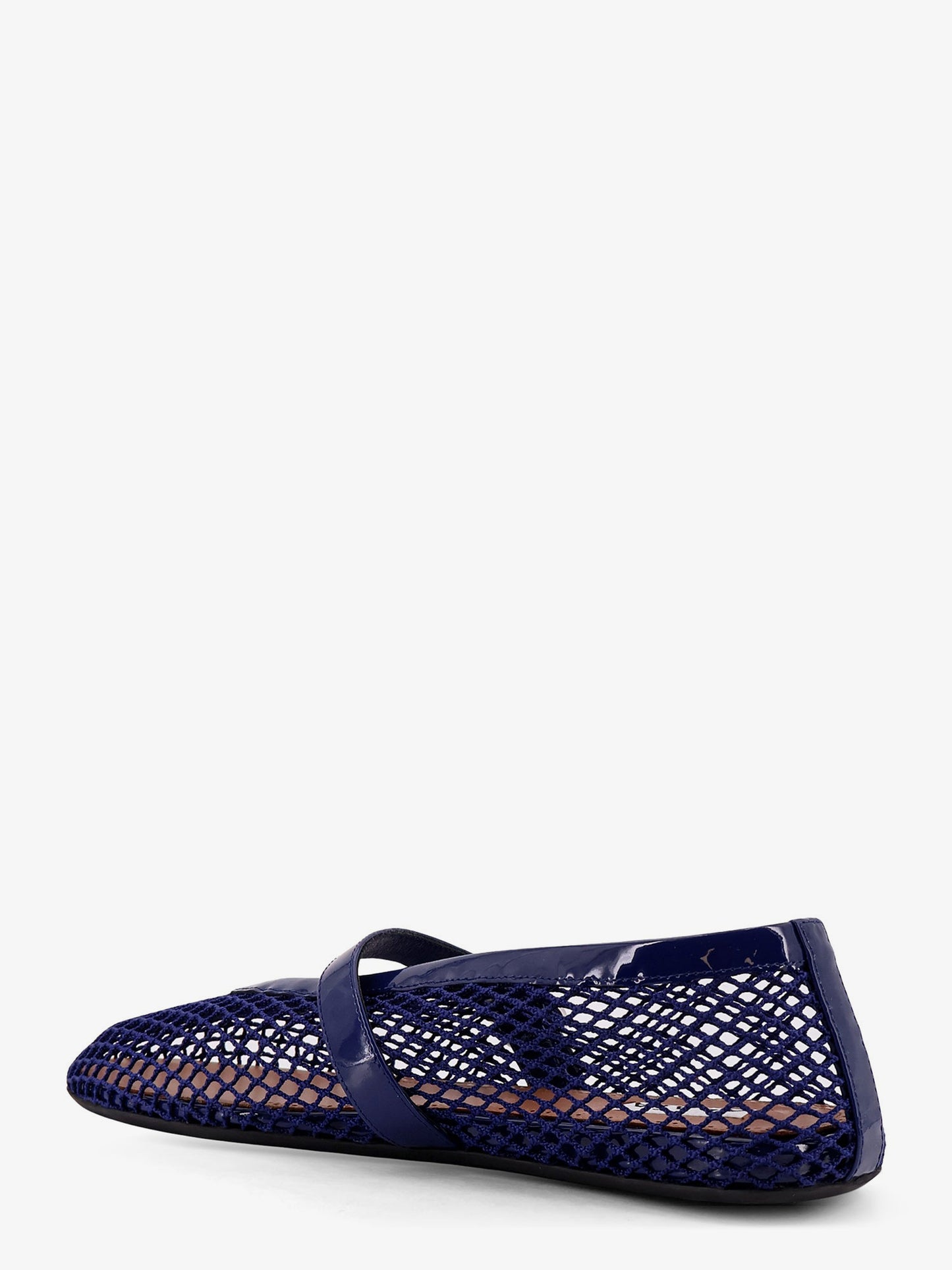 Mesh Ballet Flats with patent leather profile