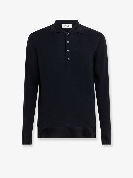 Wool polo shirt