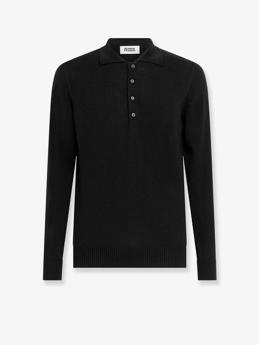 Wool polo shirt