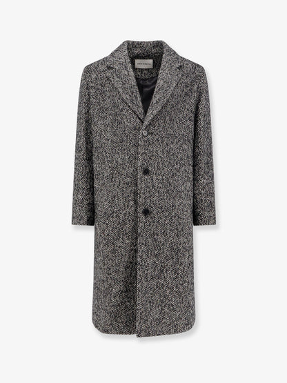 Herringbone pattern wool coat thumbnail