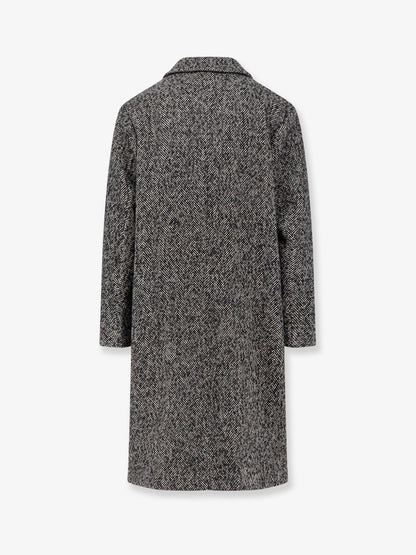 Herringbone pattern wool coat thumbnail