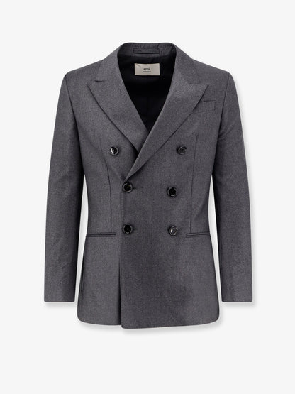 Double-breasted virgin wool blazer thumbnail