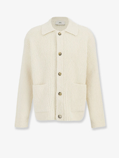 Wool and cotton ribbed cardigan thumbnail