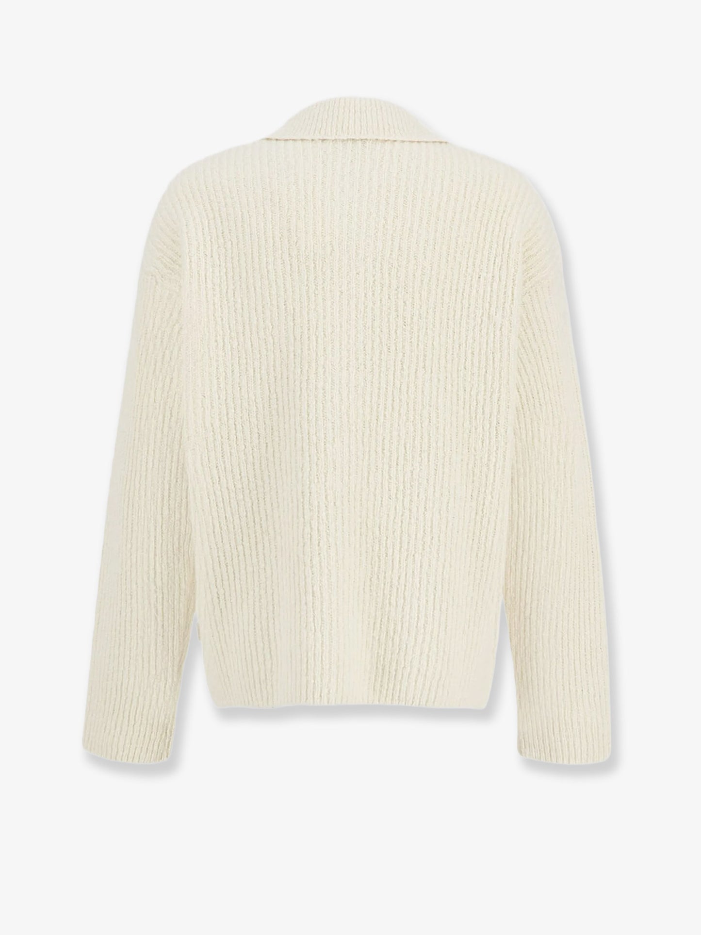 Wool and cotton ribbed cardigan