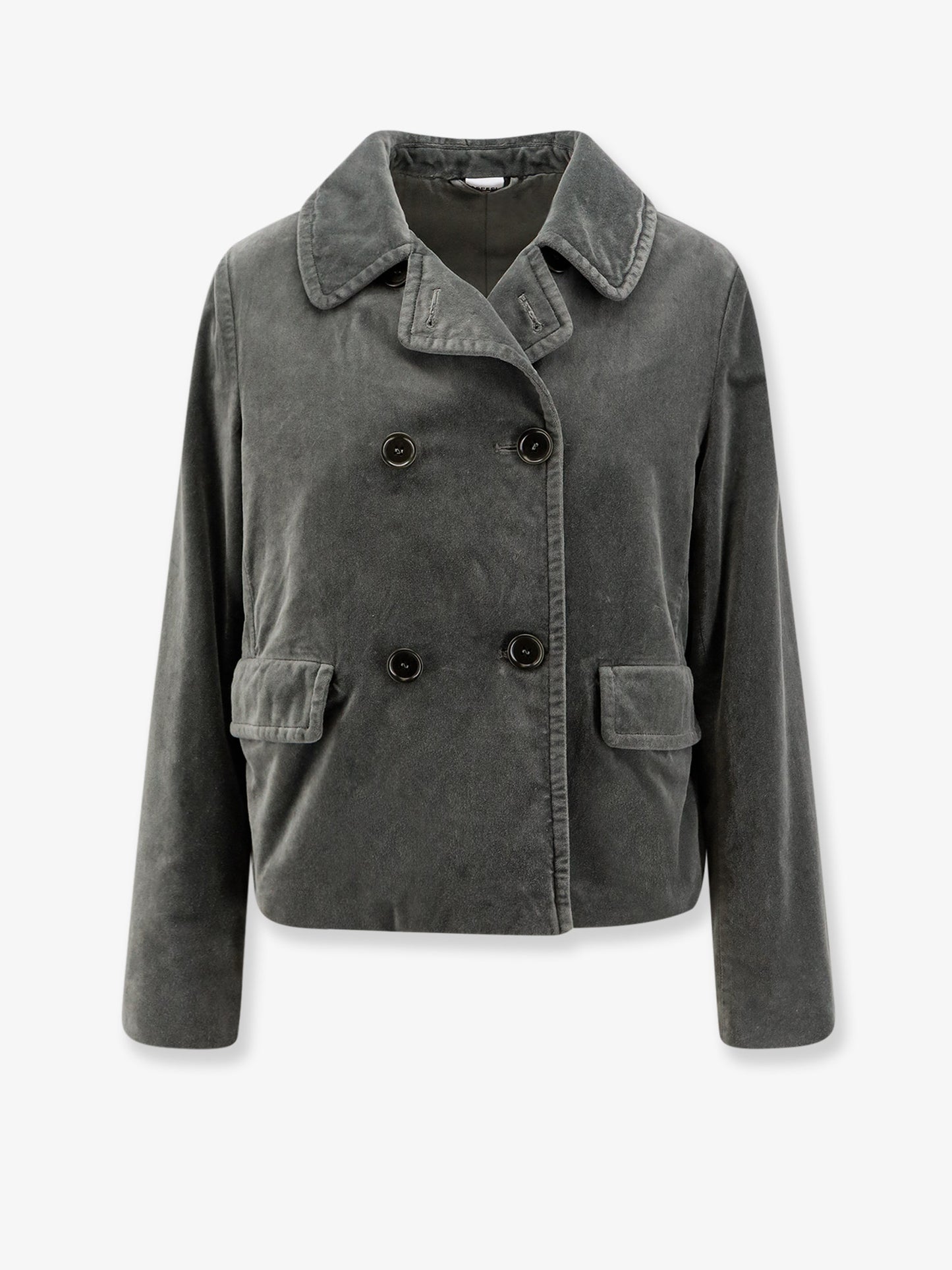 Double-breasted velvet blazer