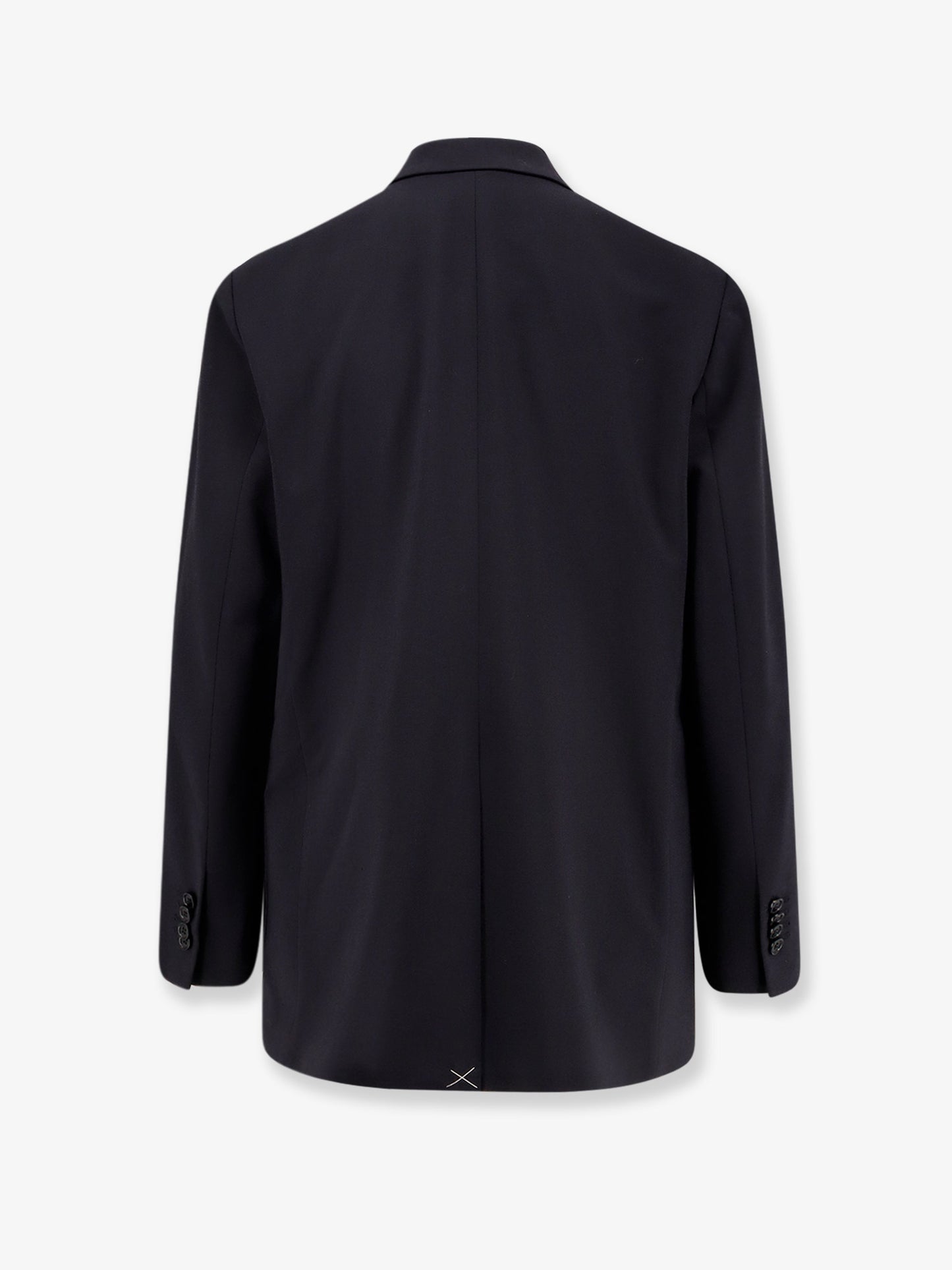 Double-breasted wool blend blazer