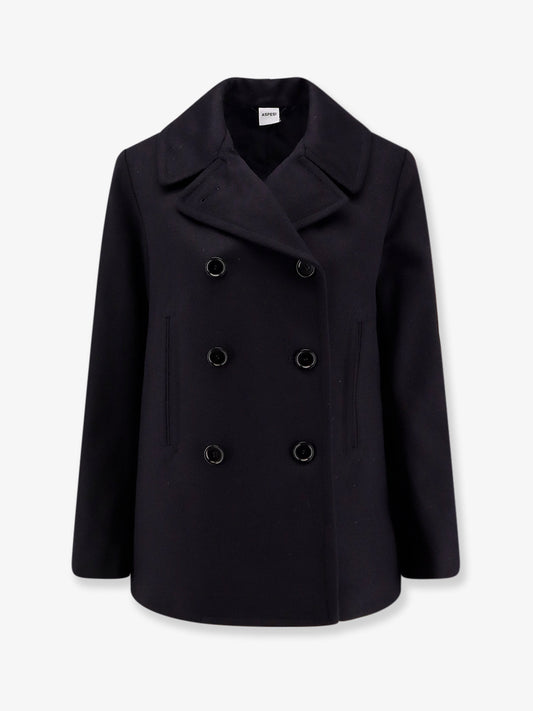 Double-breasted wool coat