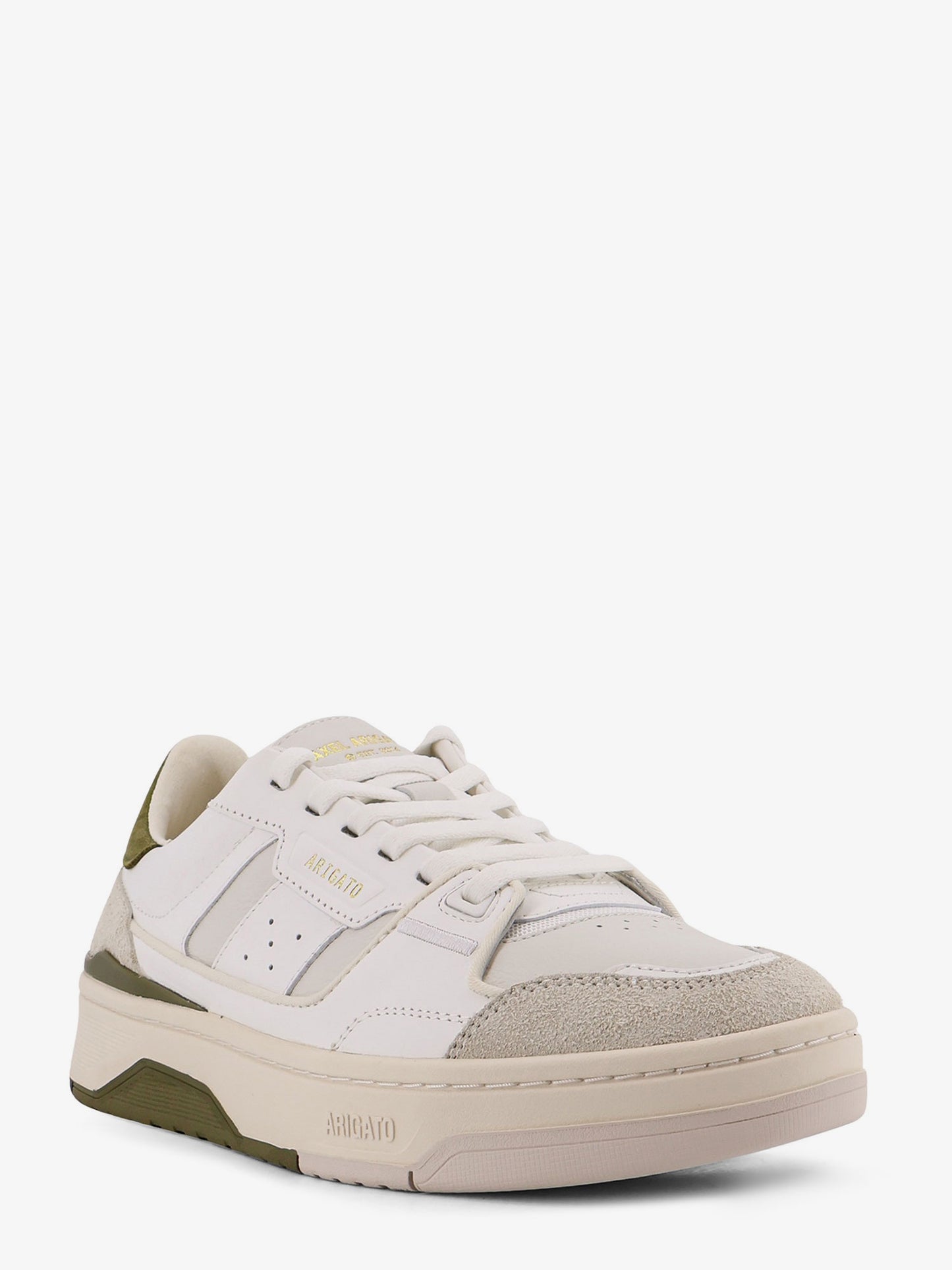 Caly low-top leather and suede sneakers