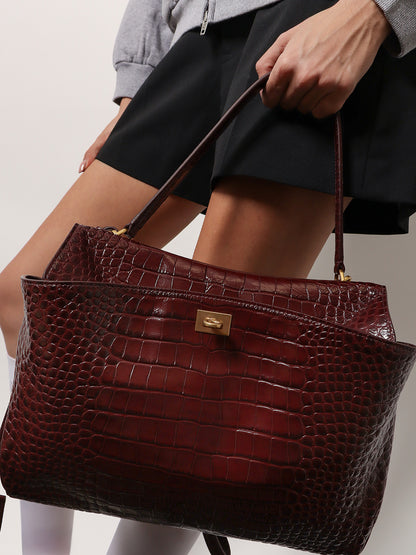 Rodeo leather shoulder bag with croco effect thumbnail