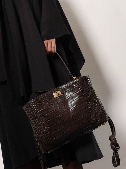 Rodeo leather shoulder bag with croco effect thumbnail