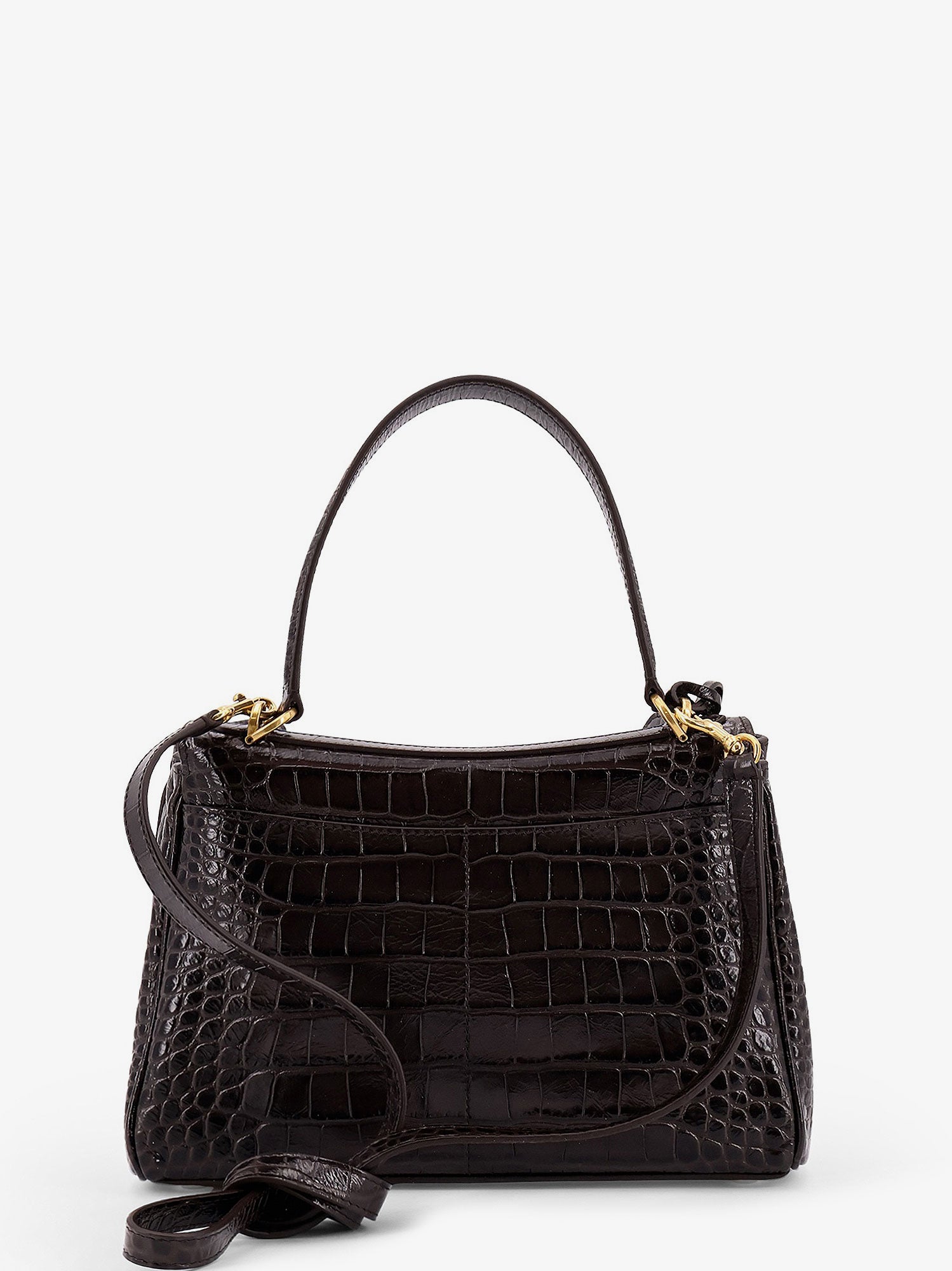 Rodeo leather shoulder bag with croco effect BALENCIAGA
