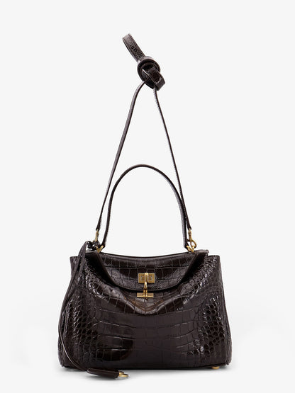 Rodeo leather shoulder bag with croco effect thumbnail
