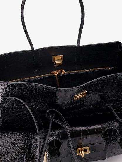 Carry All Bel Air leather shoulder bag with croco effect thumbnail