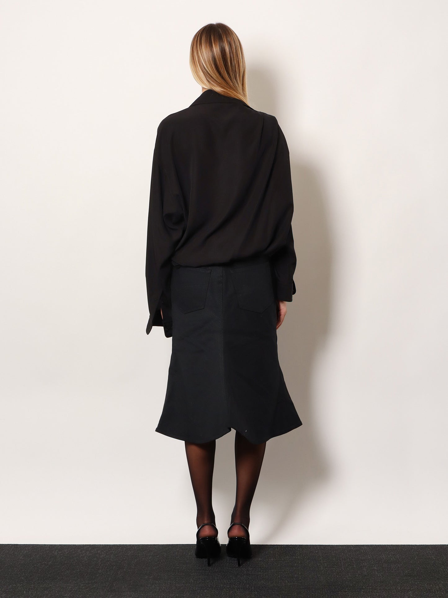 One shoulder lyocell shirt