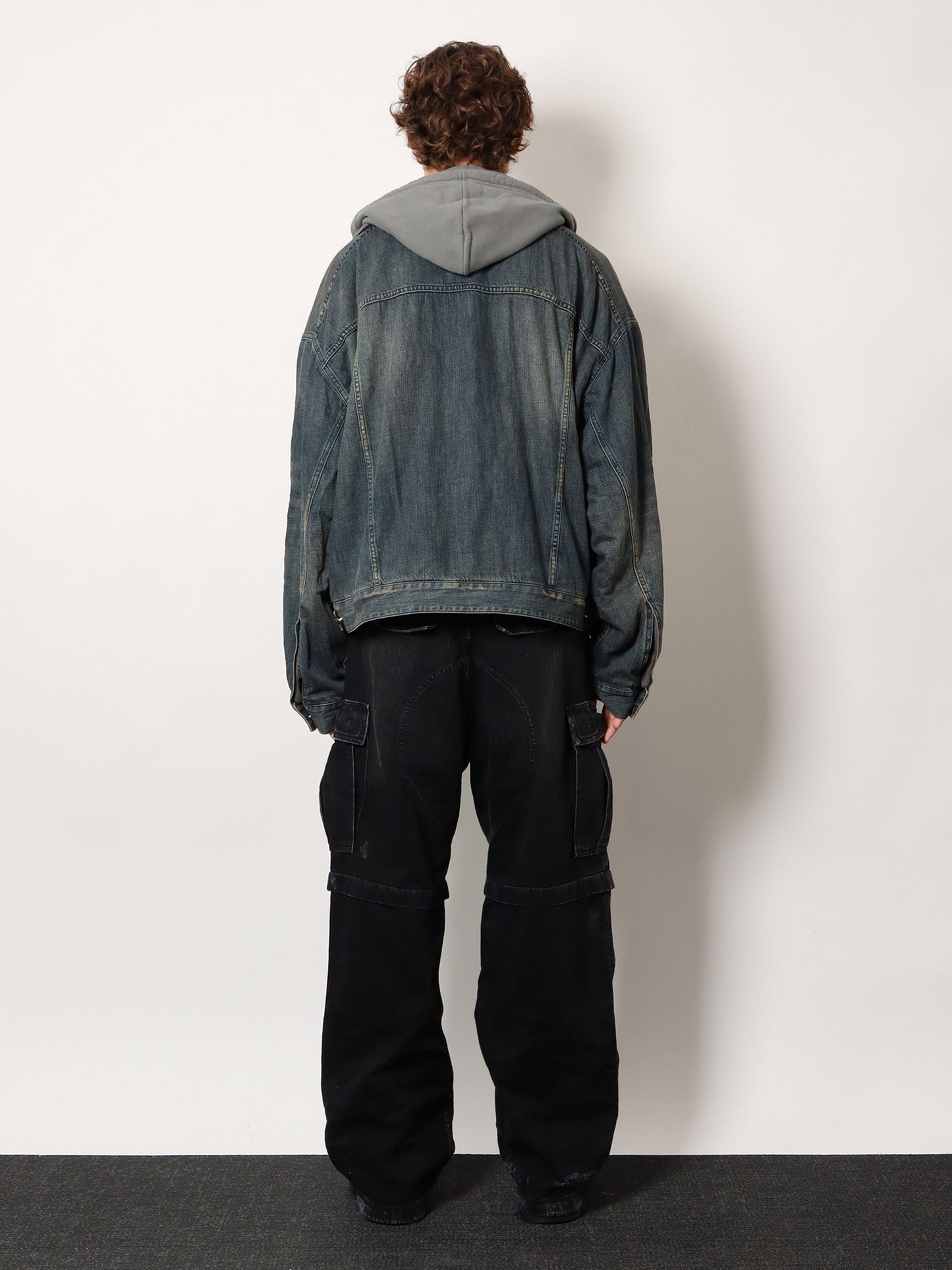 Layered cotton denim jacket