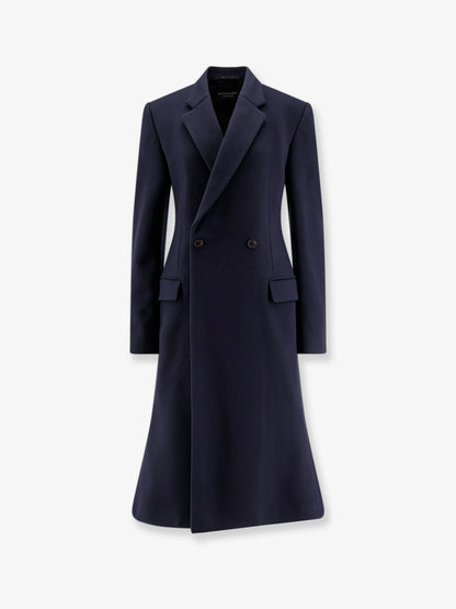 Godet Midi double-breasted wool coat thumbnail