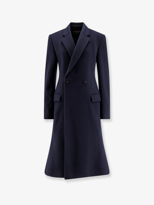 Godet Midi double-breasted wool coat
