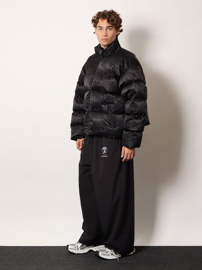 Nylon down jacket with all-over lettering logo thumbnail