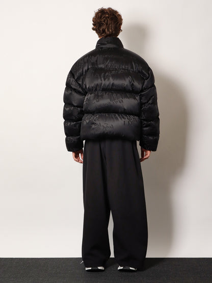 Nylon down jacket with all-over lettering logo thumbnail