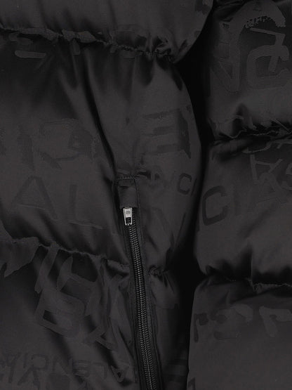 Nylon down jacket with all-over lettering logo thumbnail