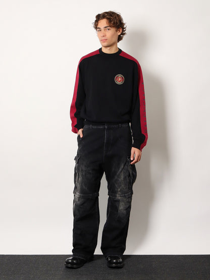 Cargo black denim trousers thumbnail