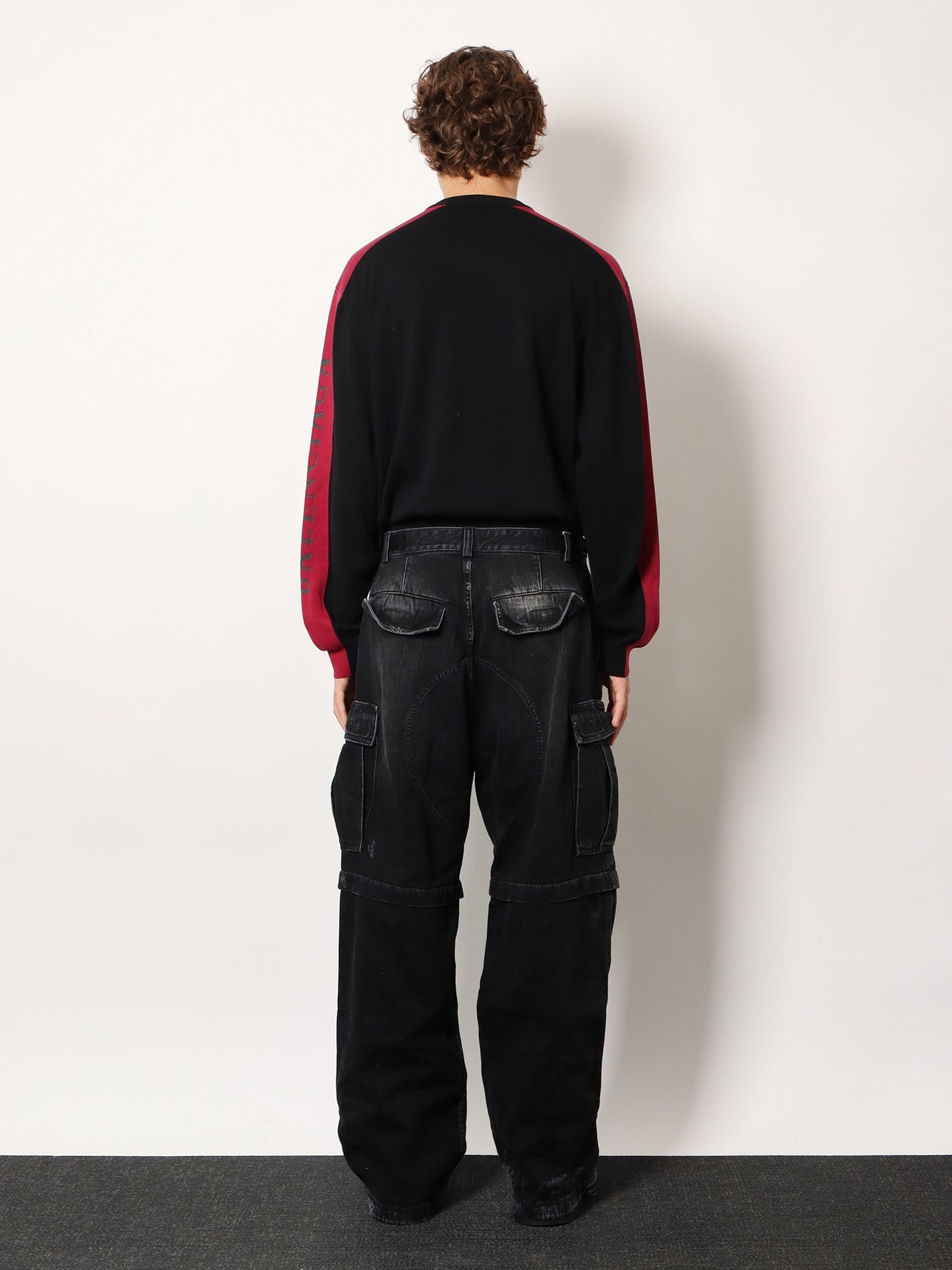 Cargo black denim trousers
