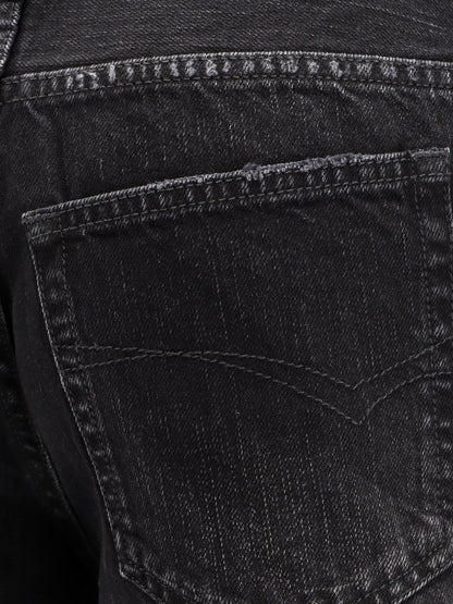 Wide Leg black denim trousers thumbnail