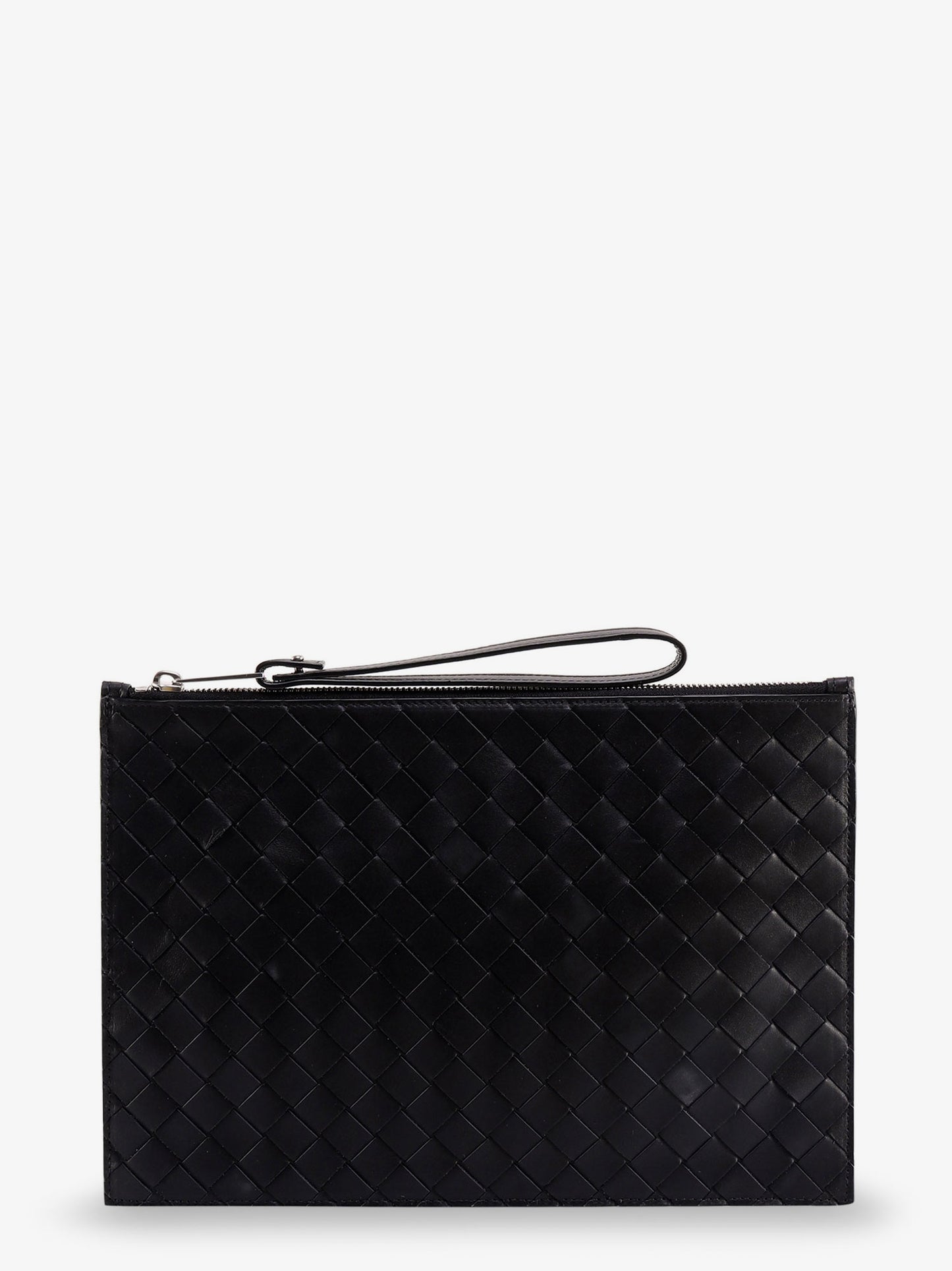 Leather clutch with Intrecciato motif