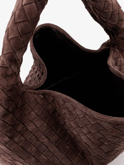 Hop suede shoulder bag with Intrecciato motif thumbnail