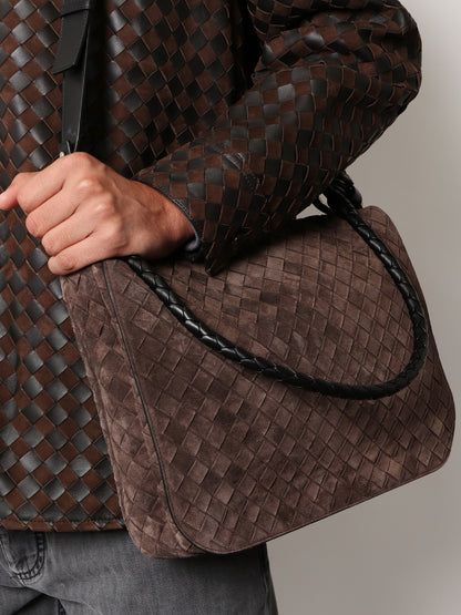 Intrecciato suede shoulder bag thumbnail