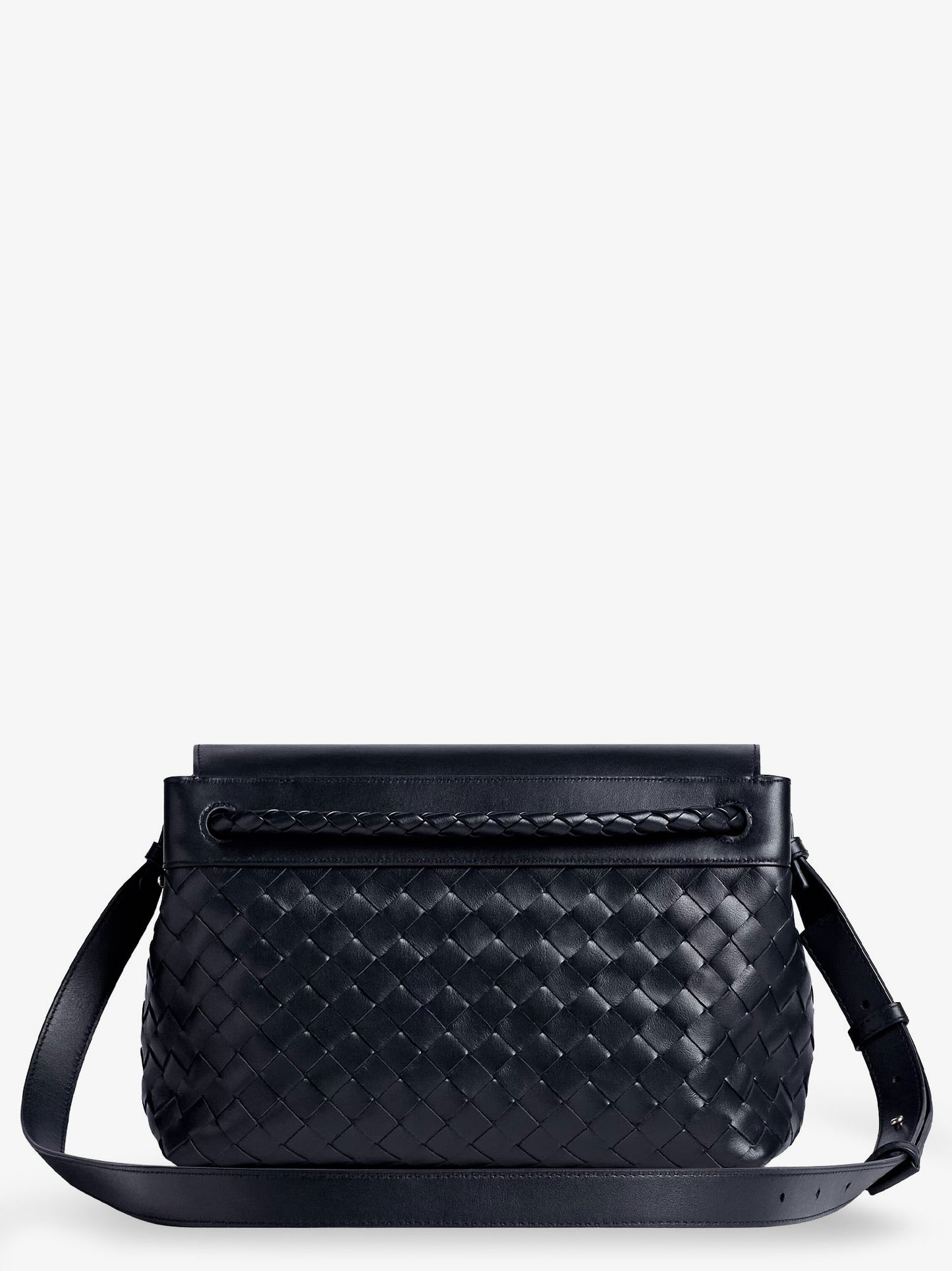 Andiamo Messenger shoulder bag in woven leather with Knot detail