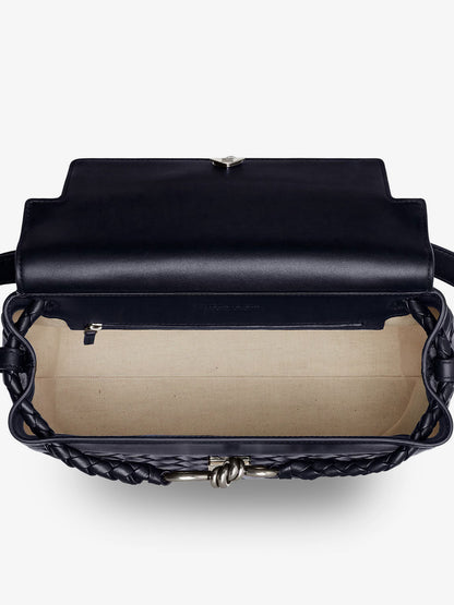 Andiamo Messenger shoulder bag in woven leather with Knot detail thumbnail