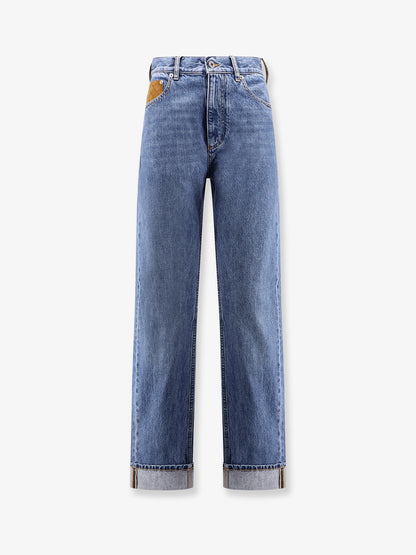 Turned up jeans with straight leg thumbnail