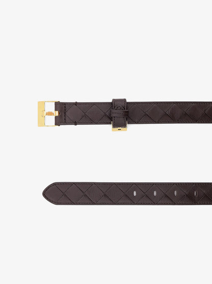 Leather belt with Intrecciato motif thumbnail