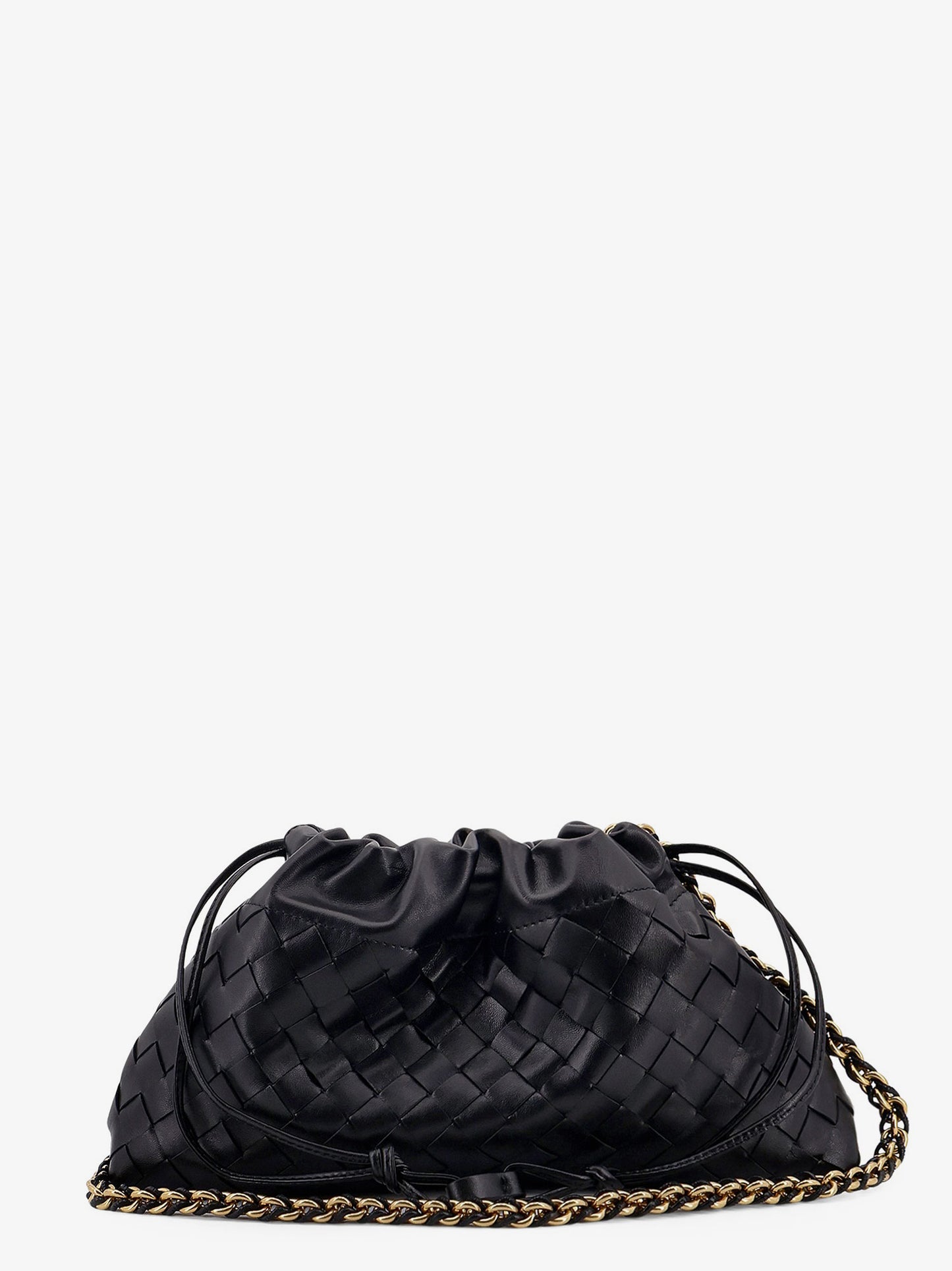 Leather Dustbag clutch with Intrecciato motif