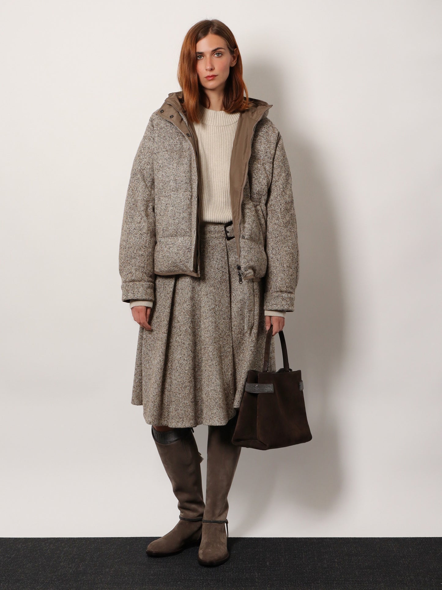 Cashmere sweater with removable cuffs