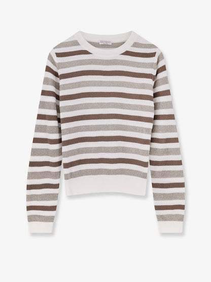 Sparkling stripes cotton sweater thumbnail